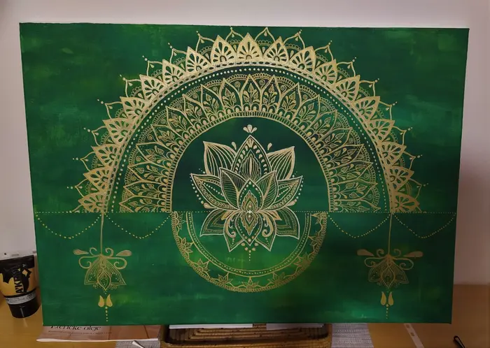 Obraz Mandala čakra zelená